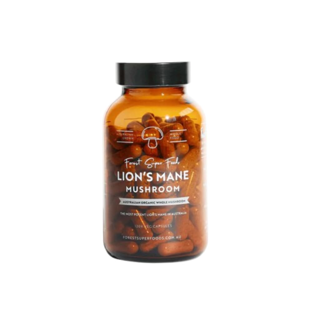 Forest Super Foods Lions Mane Supplement Capsules (120 Capsules) Organic Lions Mane Mushroom | Memory Lift Brain Supplement for Focus and Productivity. Lion Mane, Grown & Made in Australia - dailyvitalstore