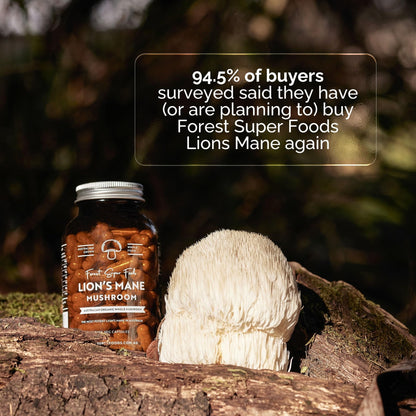Forest Super Foods Lions Mane Supplement Capsules (120 Capsules) Organic Lions Mane Mushroom | Memory Lift Brain Supplement for Focus and Productivity. Lion Mane, Grown & Made in Australia - dailyvitalstore