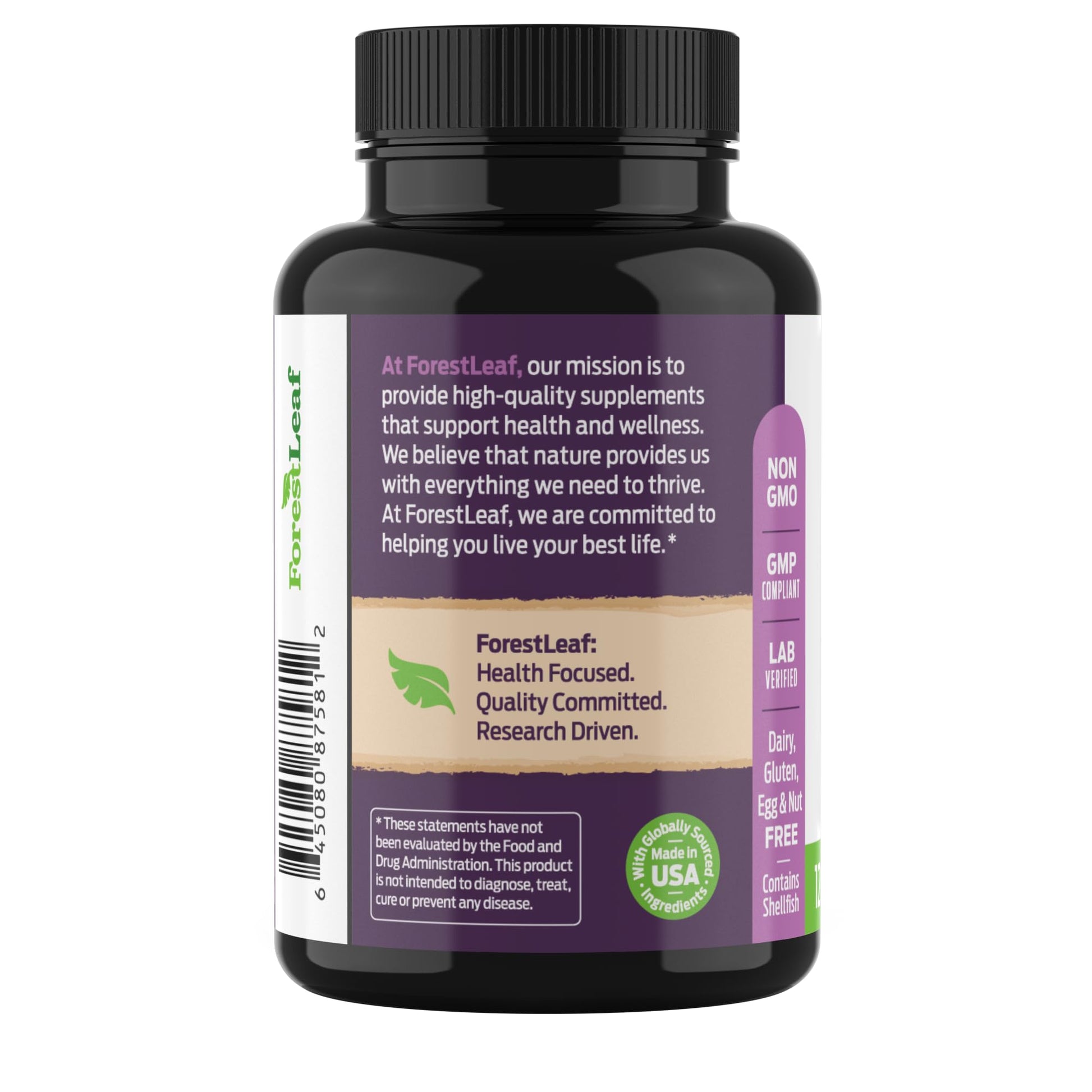 ForestLeaf Glucosamine Chondroitin MSM Joint Supplement Complex - 1200mg - 120 Caps - dailyvitalstore