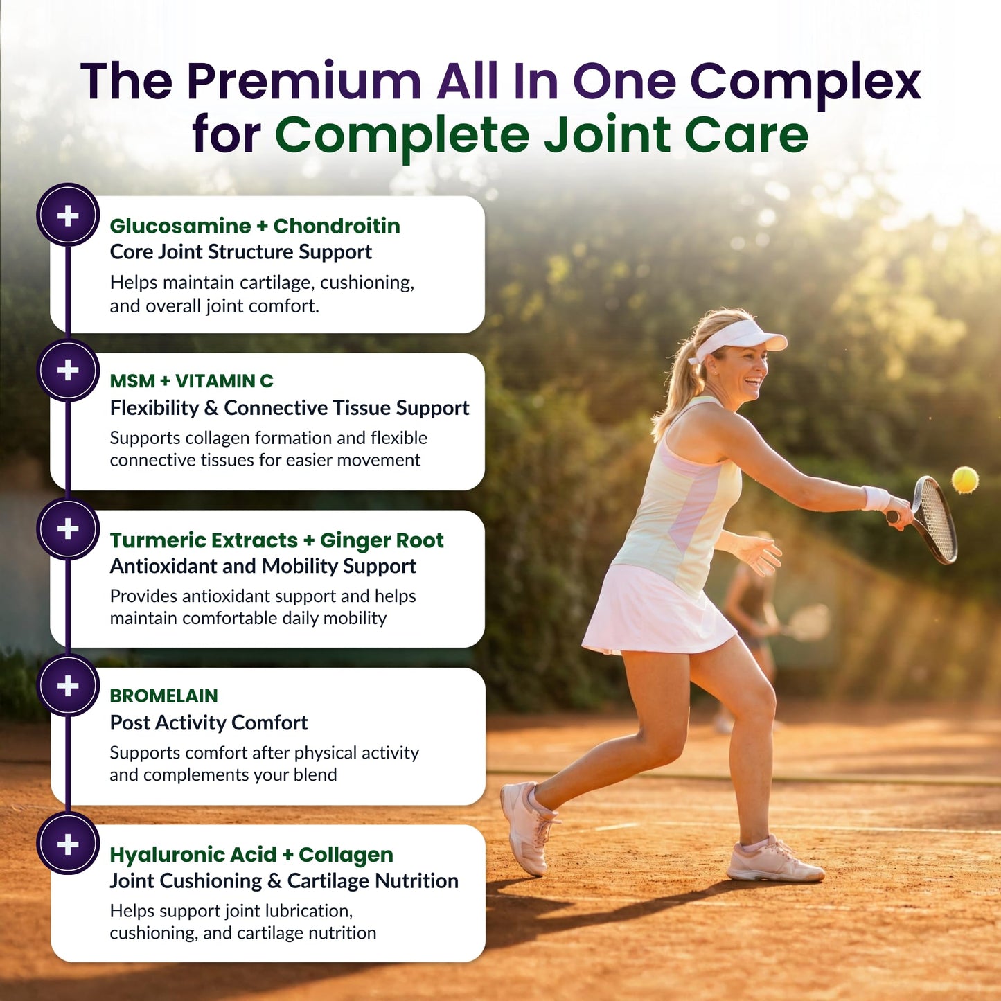 ForestLeaf Glucosamine Chondroitin MSM Joint Supplement Complex - 1200mg - 120 Caps - dailyvitalstore