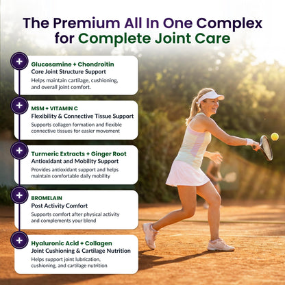 ForestLeaf Glucosamine Chondroitin MSM Joint Supplement Complex - 1200mg - 120 Caps - dailyvitalstore