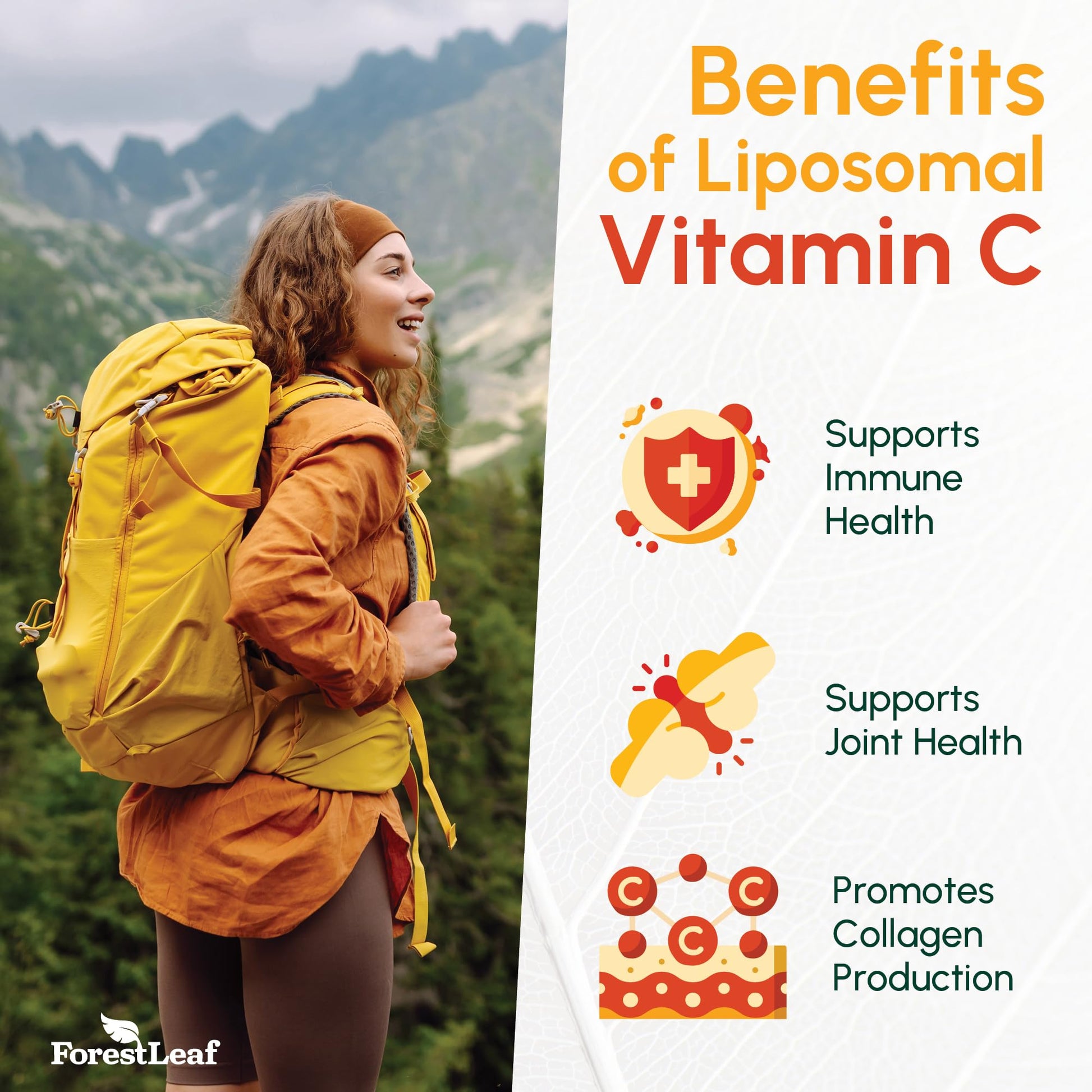 ForestLeaf Liposomal Vitamin C 1400mg Capsules | High Dose Vitamin C Liposomal Supplement w Coconut Oil Fatty Acids | Fast Absorption | Immune Support, - dailyvitalstore