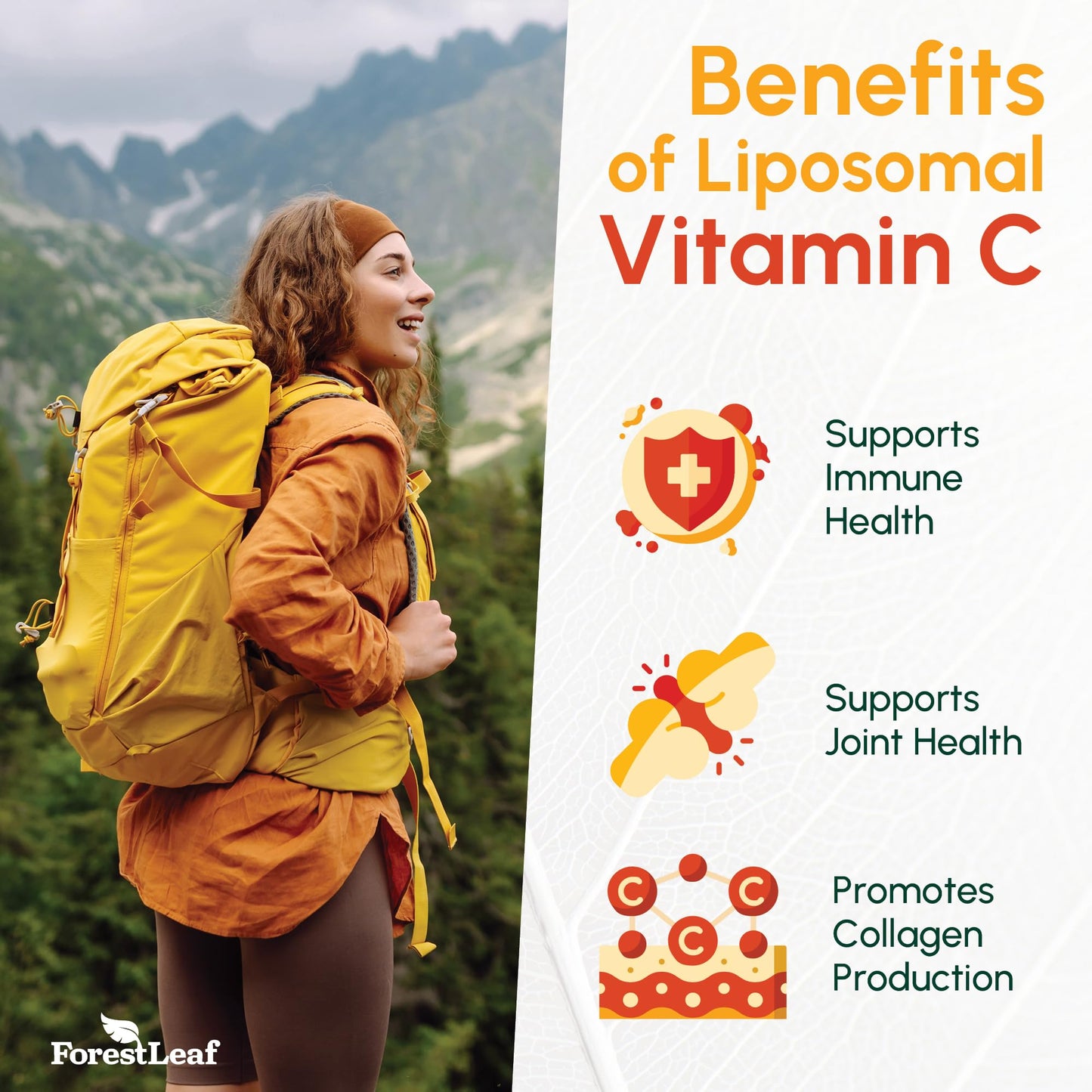ForestLeaf Liposomal Vitamin C 1400mg Capsules | High Dose Vitamin C Liposomal Supplement w Coconut Oil Fatty Acids | Fast Absorption | Immune Support, Antioxidant, - dailyvitalstore