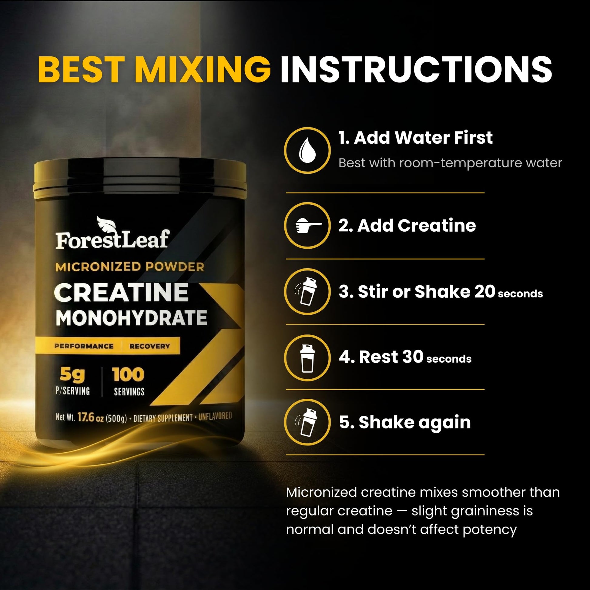 ForestLeaf Micronized Creatine Monohydrate Powder - Maximize Muscle Growth & Strength - Unflavored Creatine for Women and Men - dailyvitalstore