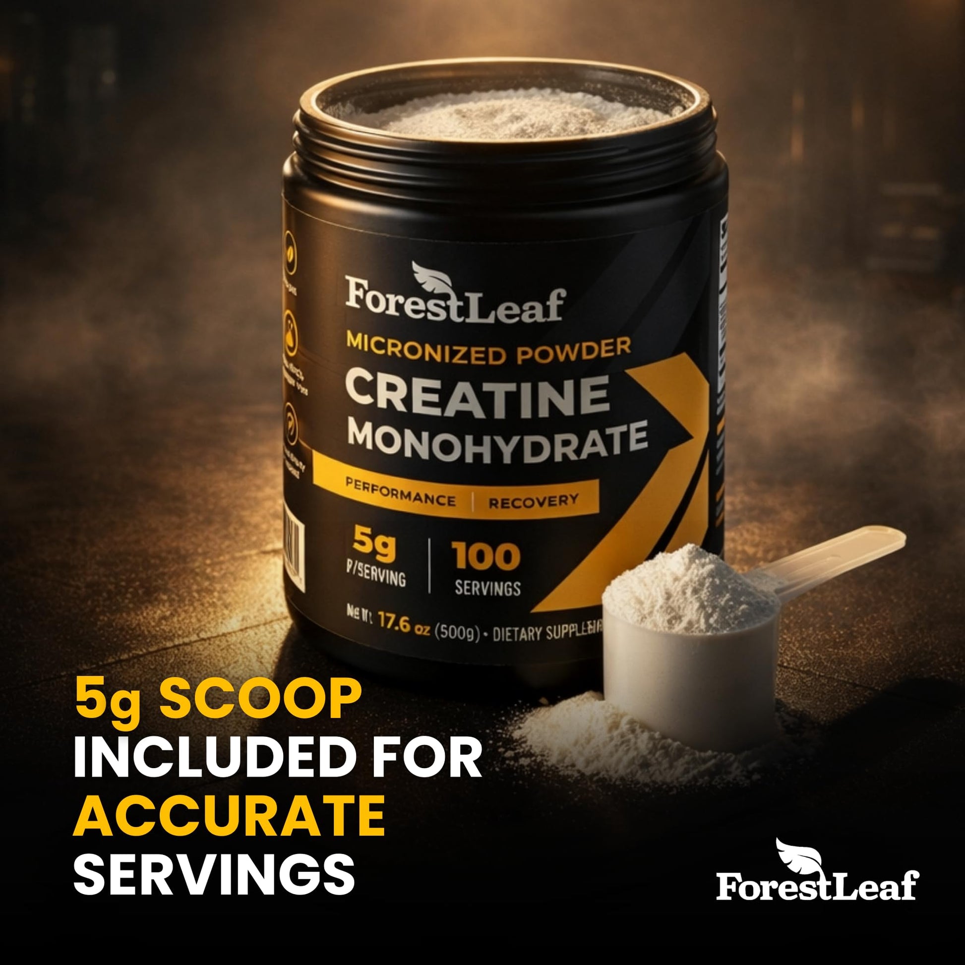 ForestLeaf Micronized Creatine Monohydrate Powder - Maximize Muscle Growth & Strength - Unflavored Creatine for Women and Men - dailyvitalstore