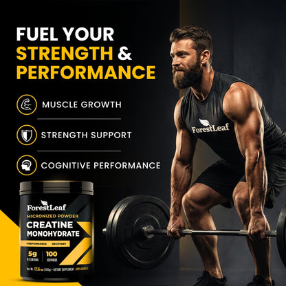ForestLeaf Micronized Creatine Monohydrate Powder - Maximize Muscle Growth & Strength - Unflavored Creatine for Women and Men - dailyvitalstore