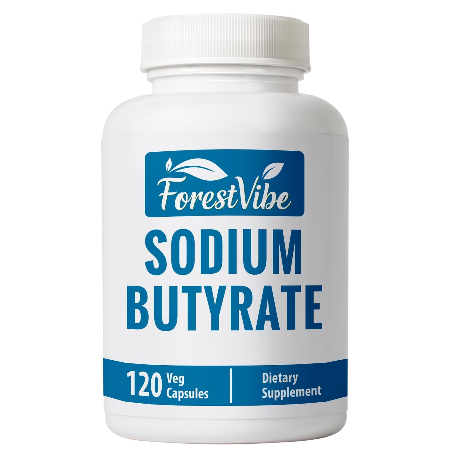 ForestVibe Sodium Butyrate Supplement 1200mg, Yielding 960mg Butyric Acid, 120 Vegan Capsules, 2 Month Supply, Non-GMO - dailyvitalstore
