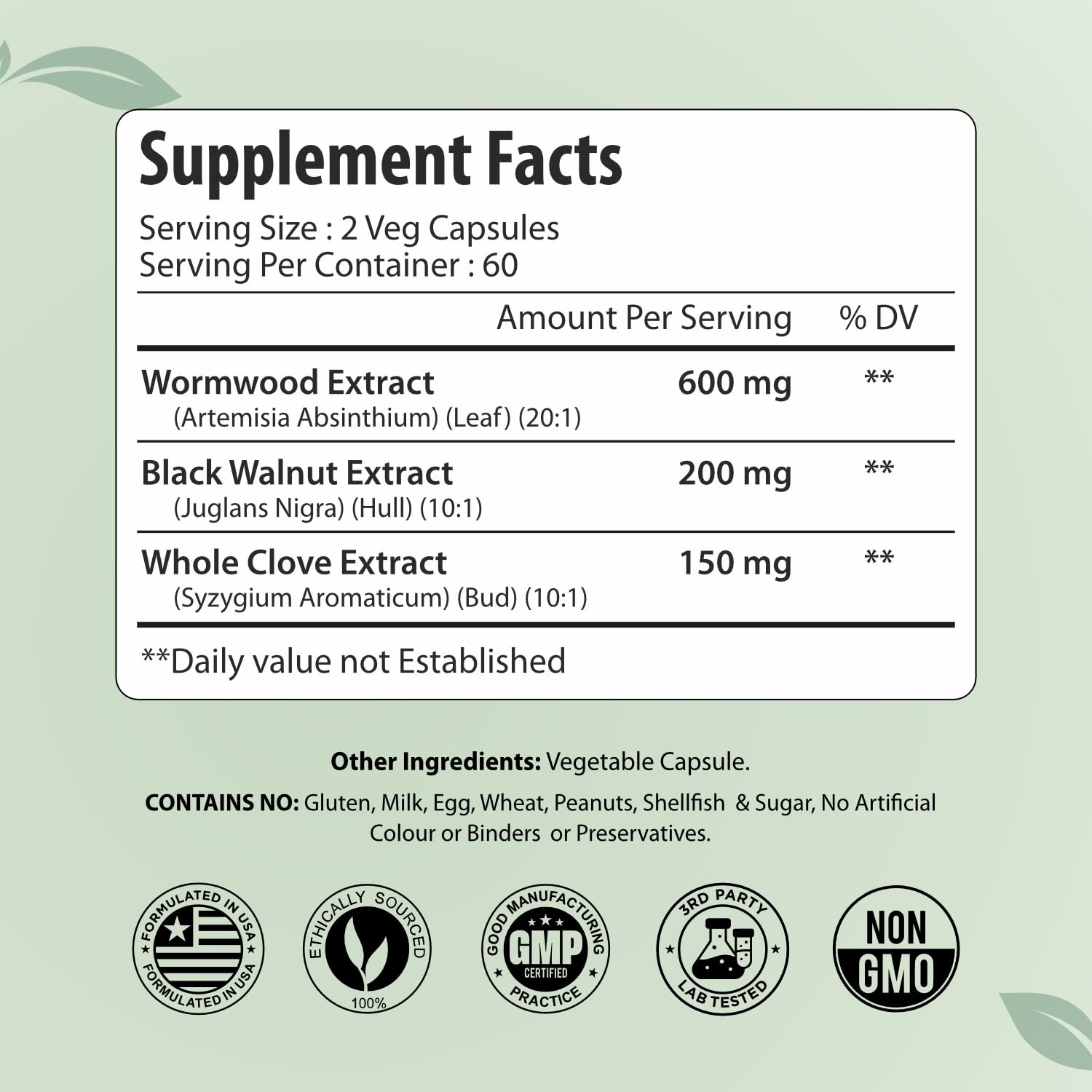 ForestVibe Wormwood Complex with Black Walnut & Clove, 3-in-1 Herbal Blend, Sweet Wormwood Extract Capsules, 120 Vegan Capsules, 2 Month Supply, Non-GMO & Gluten Free Supplement - dailyvitalstore