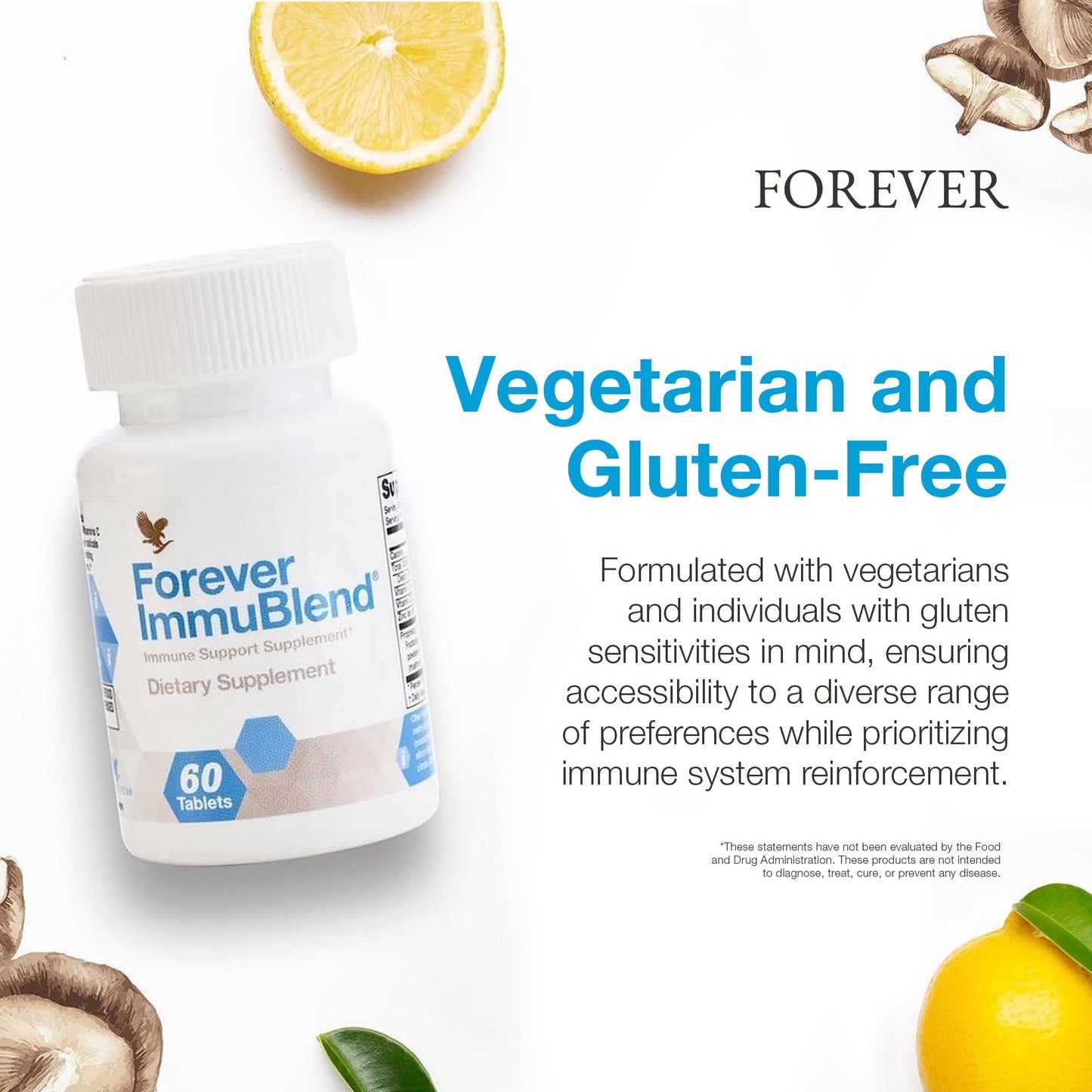 Forever Living - Forever ImmuBlend® Immune Support Supplement – Includes Botanicals, Vitamins D & C, Maitake & Shiitake Mushrooms – 60 Tablets - dailyvitalstore