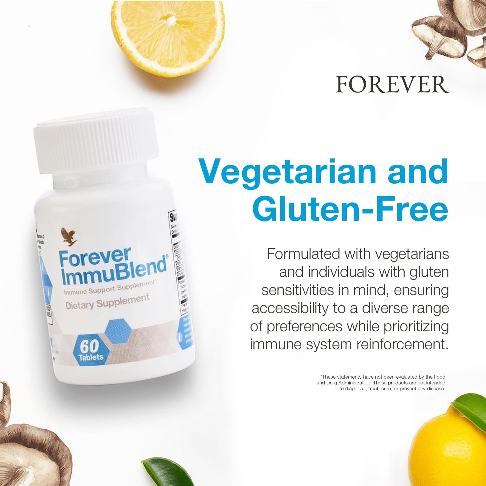 Forever Living - Forever ImmuBlend® Immune Support Supplement – Includes Botanicals, Vitamins D & C, Maitake & Shiitake Mushrooms – 60 Tablets - dailyvitalstore