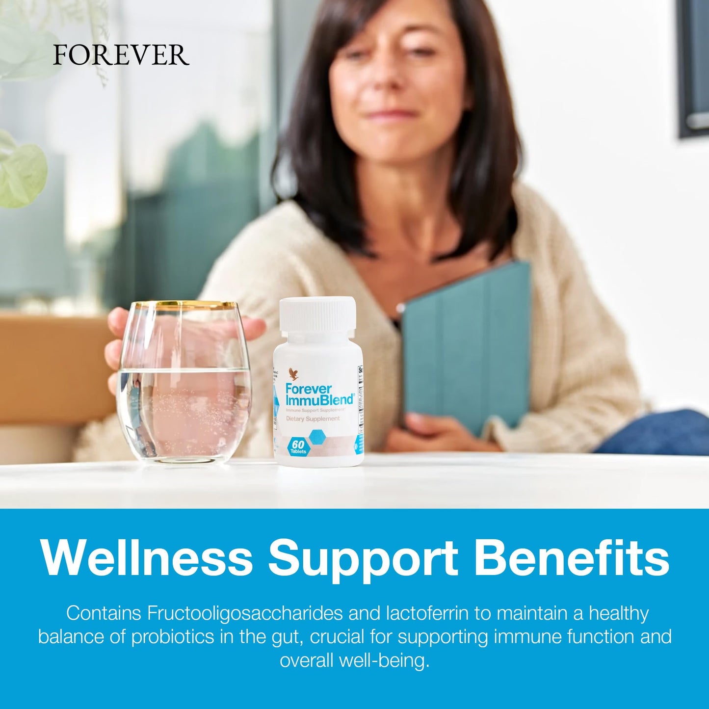 Forever Living - Forever ImmuBlend® Immune Support Supplement – Includes Botanicals, Vitamins D & C, Maitake & Shiitake Mushrooms – 60 Tablets - dailyvitalstore