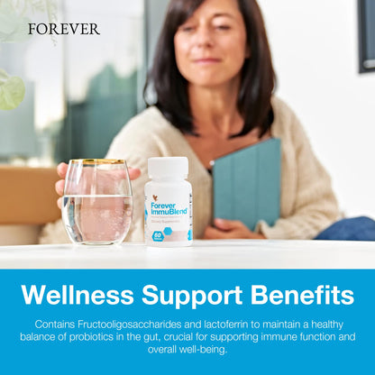 Forever Living - Forever ImmuBlend® Immune Support Supplement – Includes Botanicals, Vitamins D & C, Maitake & Shiitake Mushrooms – 60 Tablets - dailyvitalstore