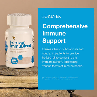 Forever Living - Forever ImmuBlend® Immune Support Supplement – Includes Botanicals, Vitamins D & C, Maitake & Shiitake Mushrooms – 60 Tablets - dailyvitalstore