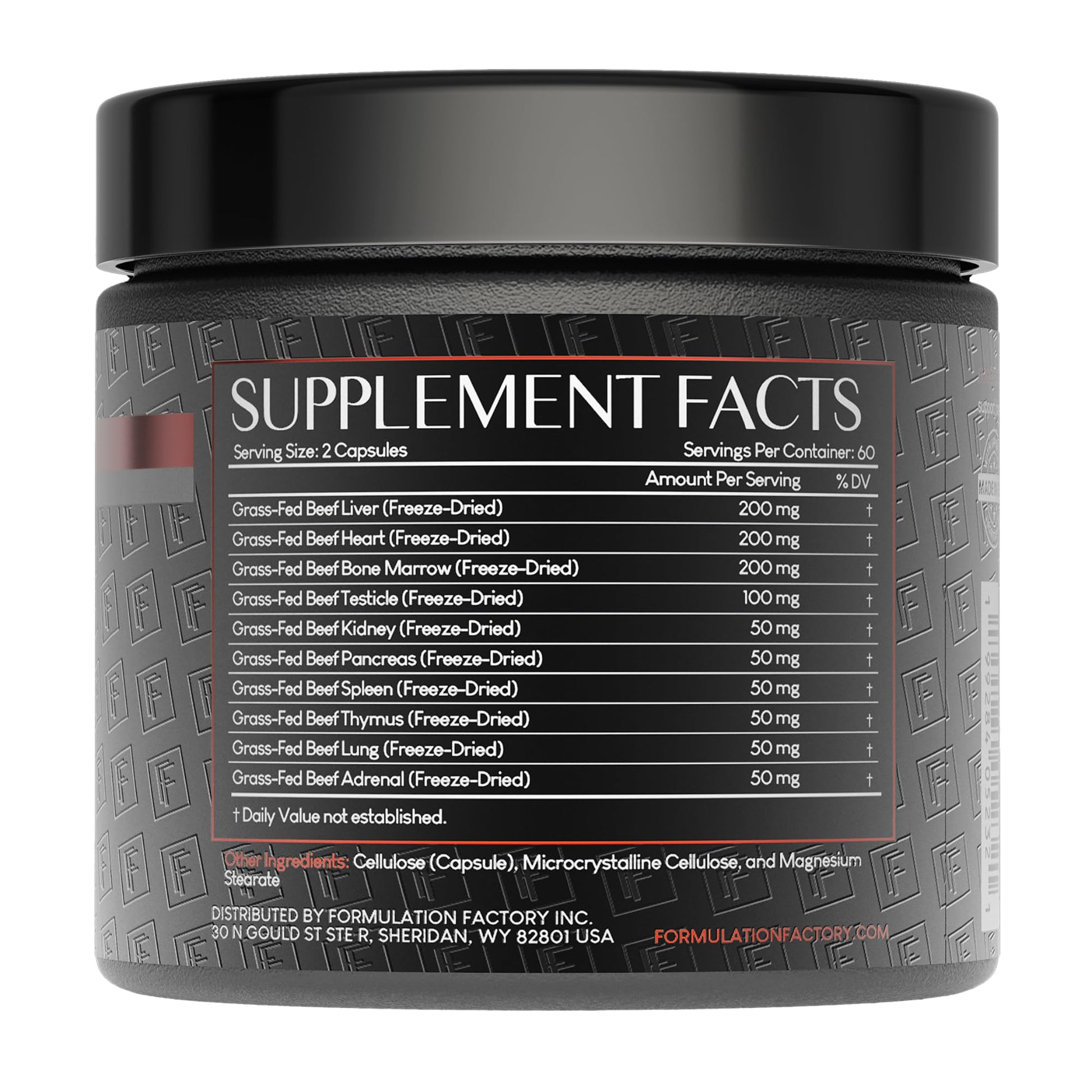 Formulation Factory Primal Power 10-in-1 Grass-Fed Organ Supplement with Beef Liver, Heart, Marrow, Testicle, Kidney, Supports Vitality, Hormones, Energy, Immunity (4 Month Supply, 240 Capsules) - dailyvitalstore