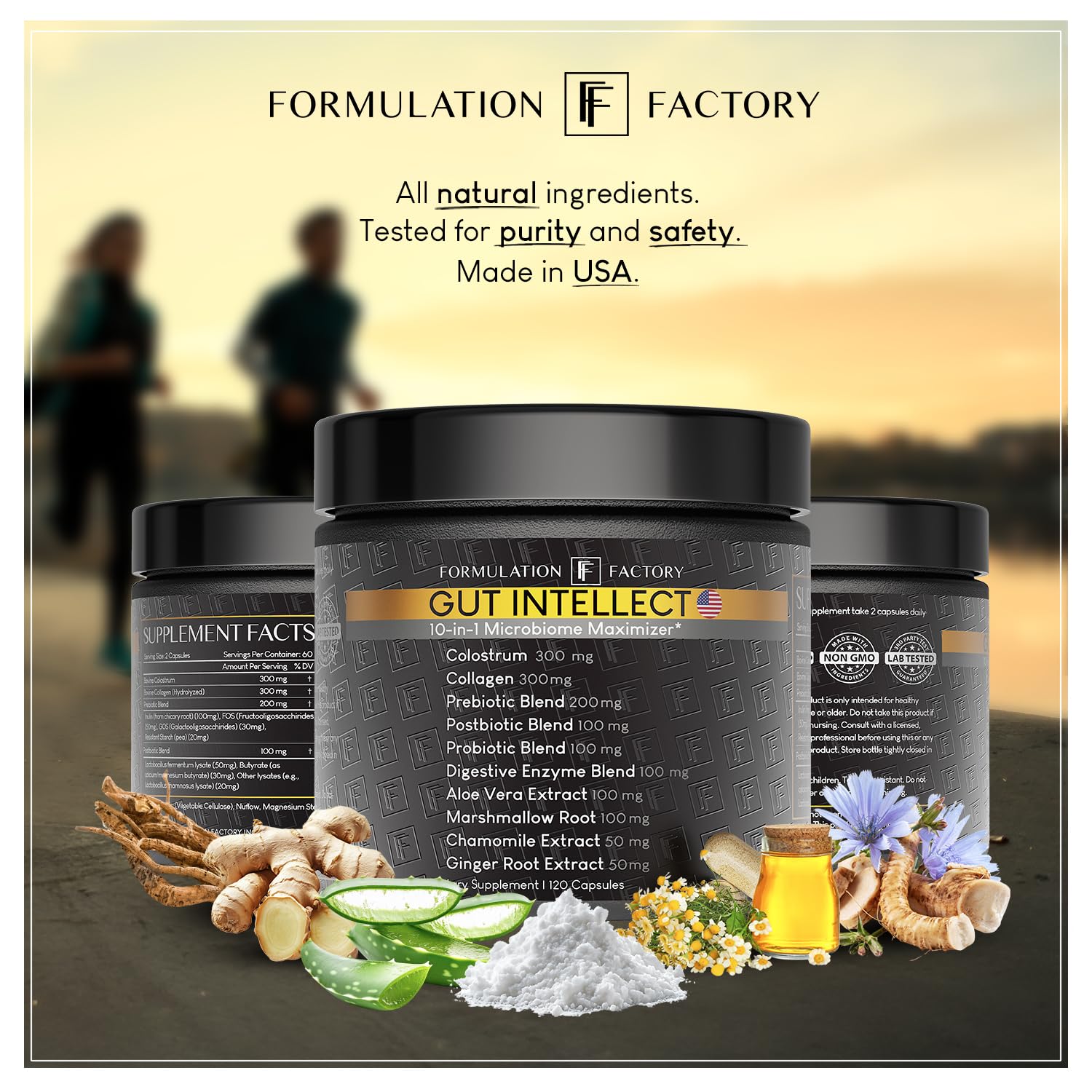 Formulation Factory Probiotics for Women & Men - Gut Intellect 10-in-1 Digestive Enzymes with Prebiotics and Postbiotics - Total Gut Health Supplement - 120 Capsules, 2 Month Supply - dailyvitalstore