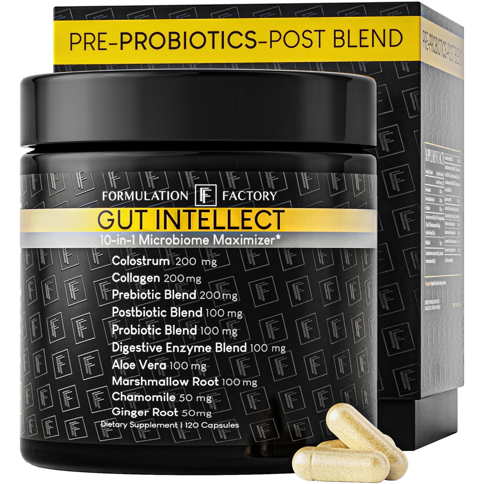 Formulation Factory Probiotics for Women & Men - Gut Intellect 10-in-1 Digestive Enzymes with Prebiotics and Postbiotics - Total Gut Health Supplement - dailyvitalstore