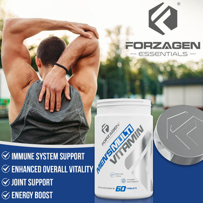 Forzagen Essentials Men's Multivitamin with Creatine and BCAA, Complete Vitamin and Mineral Complex, 60 Tablets - dailyvitalstore