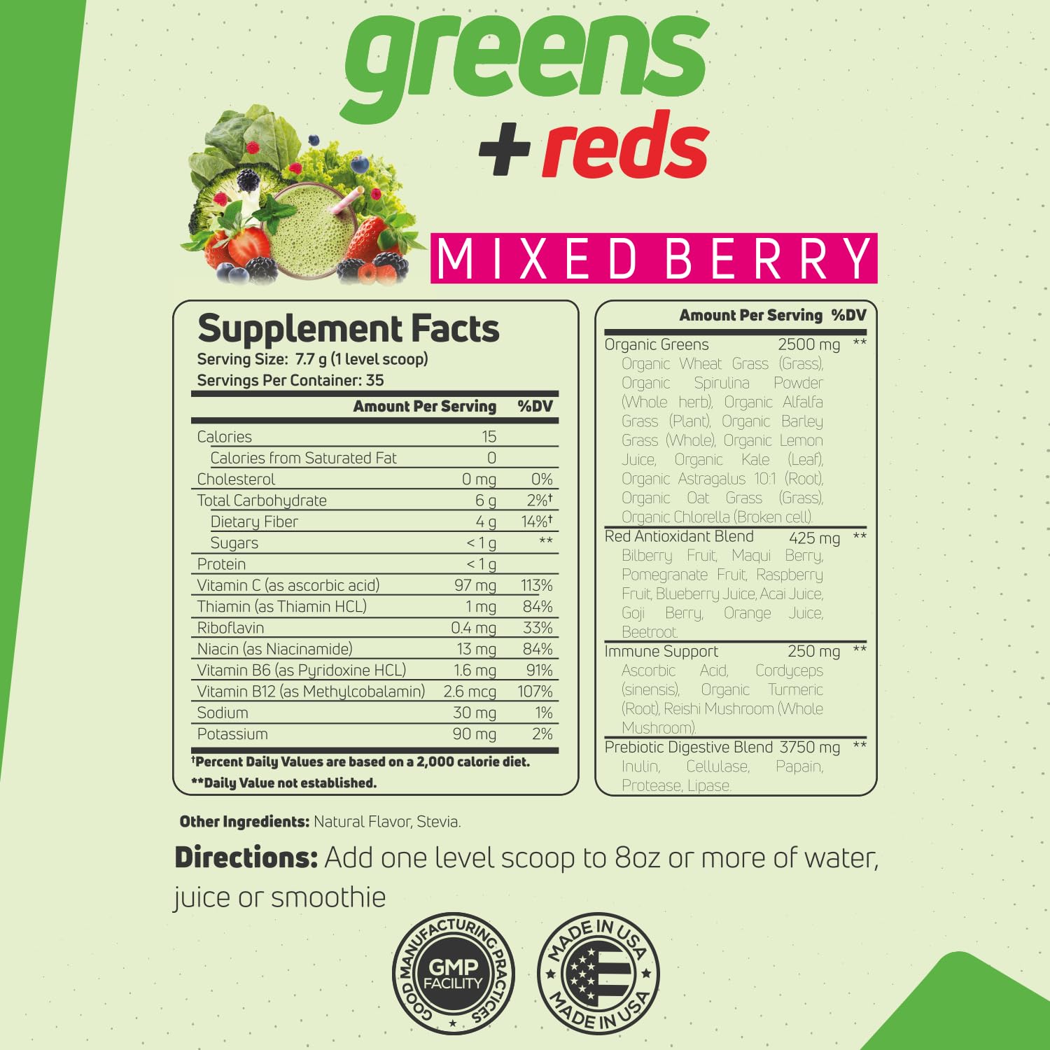 Forzagen Vegan Greens & Reds Superfood Powder - Organic Super Greens Powder | Premium Veggie Powder Supplement | 35 Servings Reds and Greens Superfood Powder - dailyvitalstore