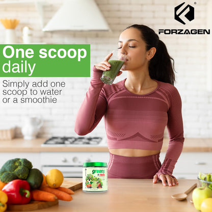 Forzagen Vegan Greens & Reds Superfood Powder - Organic Super Greens Powder | Premium Veggie Powder Supplement | 35 Servings Reds and Greens Superfood Powder - dailyvitalstore