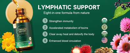 FOTN Lymphatic Drainage Drops - Organic Herbal Supplements - Echinacea | Elderberry | Astragalus | Burdock | Calendula | - Immune Support, Lymphatic Detoxd&Cleanse, 2 fl oz - dailyvitalstore