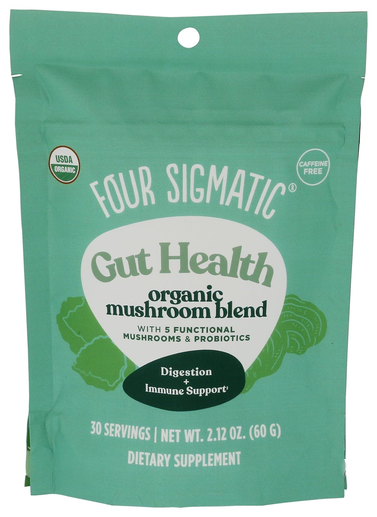 Four Sigmatic Gut Health Mushroom Blend | Organic Mushroom Powder Complex with Turkey Tail, Lion’s Mane, Cordyceps, Chaga, Probiotics and More - dailyvitalstore