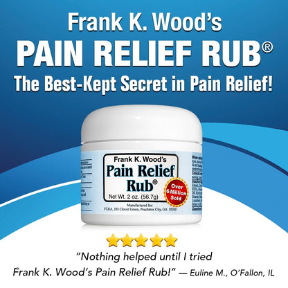 FRANK K. WOOD'S PAIN RELIEF RUB-2 oz (3 Jars) - dailyvitalstore
