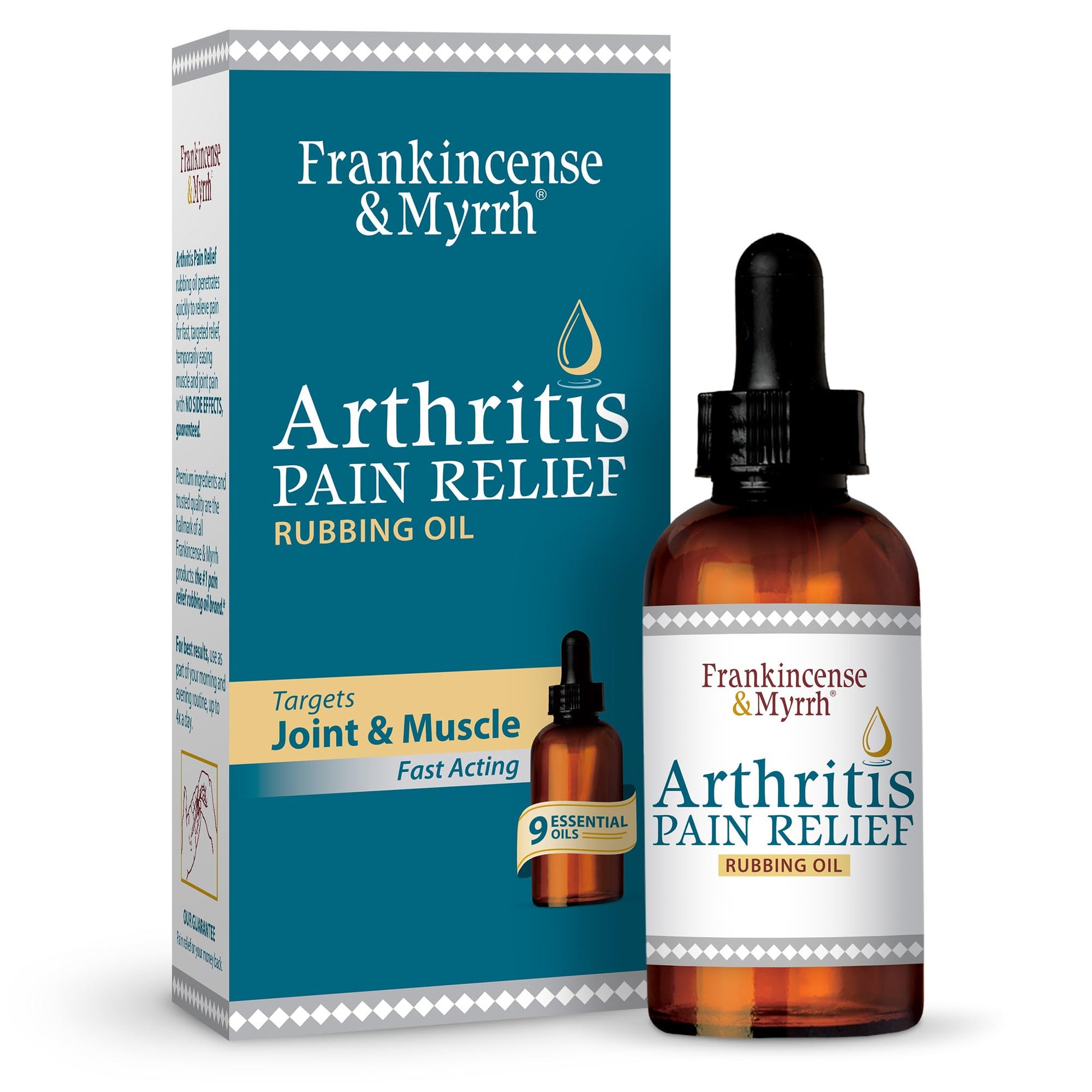 Frankincense & Myrrh Arthritis Pain Relief Rubbing Oil – Arthritis Pain Reliever with Frankincense Essential Oil for Sciatica, Lower Back, Neck, Hands, Knees, Joints and Shoulders, 2 fl.oz. - 1 Pack - dailyvitalstore