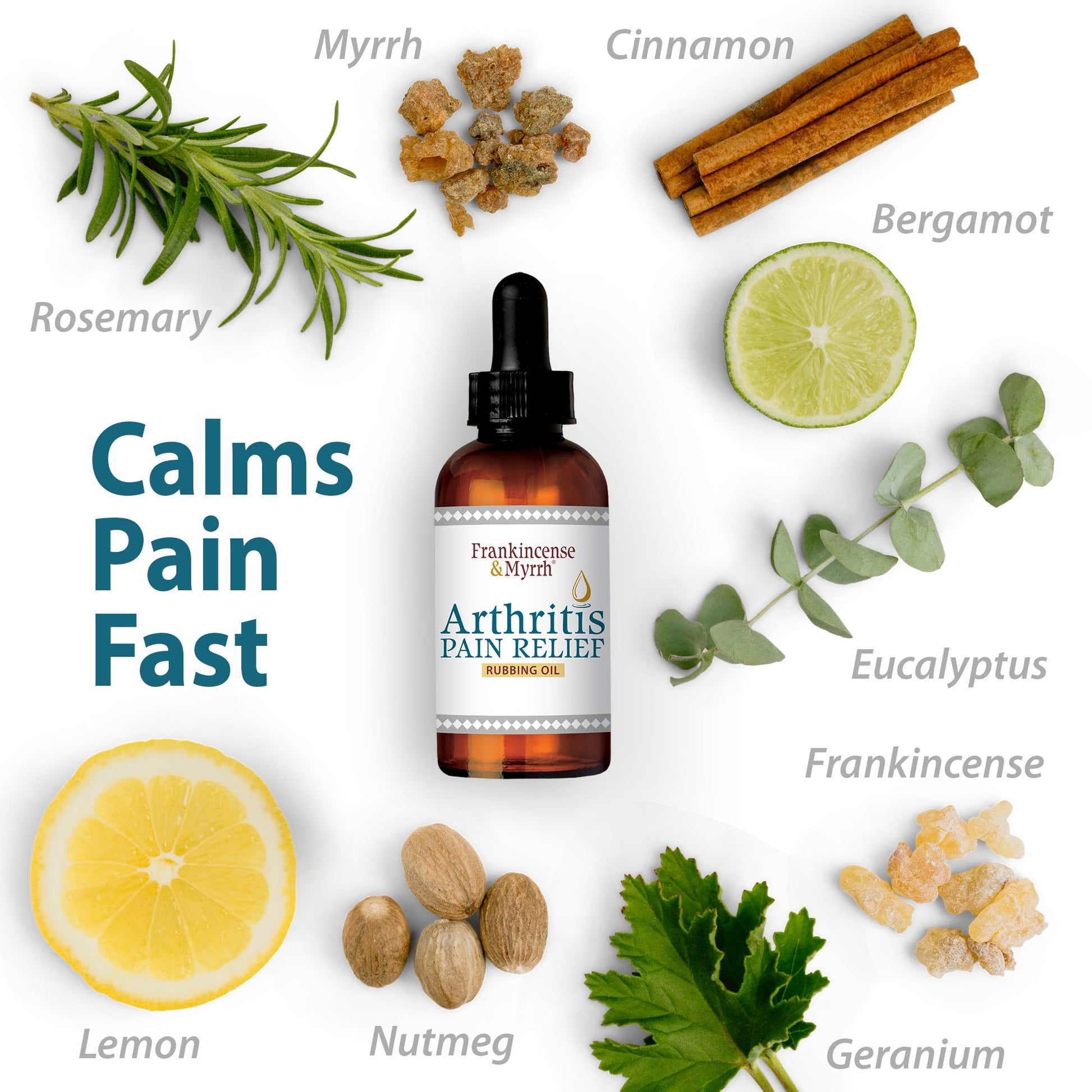 Frankincense & Myrrh Arthritis Pain Relief Rubbing Oil – Arthritis Pain Reliever with Frankincense Essential Oil for Sciatica, Lower Back, Neck, Hands, Knees, Joints and Shoulders, 2 fl.oz. - 1 Pack - dailyvitalstore
