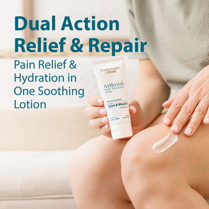 FRANKINCENSE & MYRRH Combo Pack - Arthritis Pain Relief Rubbing Oil 2 oz. and Arthritis Pain Reliever Therapy Cream for Joints & Sciatica Relief, 3 oz., Hydrating Lotion with Essential Oils - dailyvitalstore