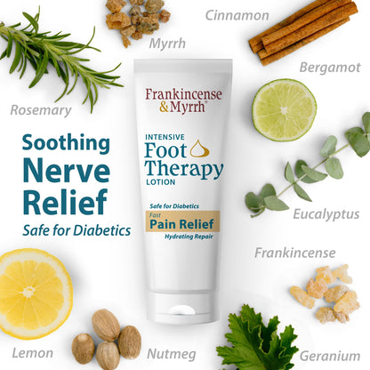 Frankincense & Myrrh Foot Pain Relief Cream - Intensive Foot Therapy Lotion - Diabetic Nerve Pain Relief Cream | Restless Leg Syndrome | Frankincense Essential Oil, 3 Ounce (1-Pack) - dailyvitalstore