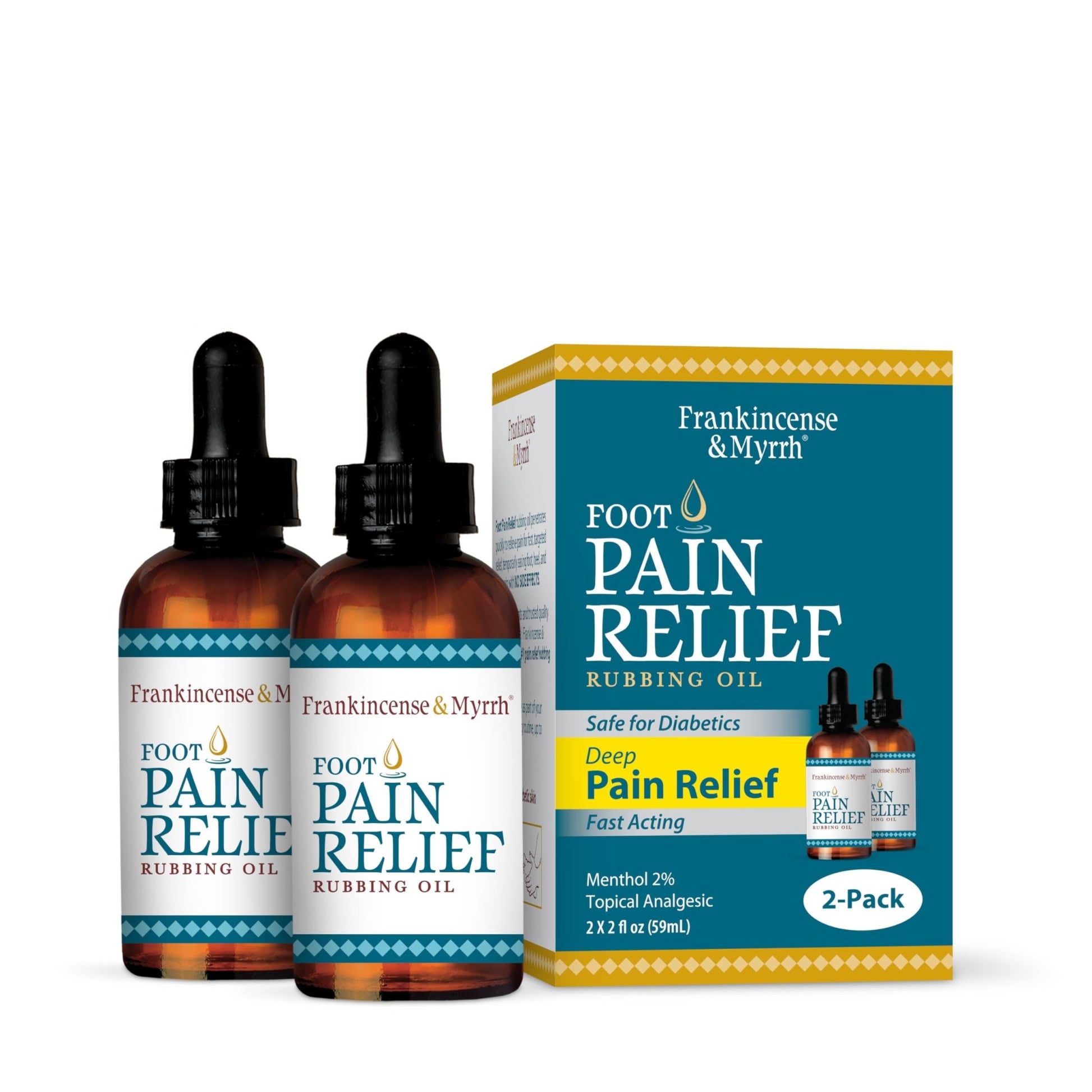 FRANKINCENSE & MYRRH Foot Pain Relief Rubbing Oil, Neuropathy Pain Relief for feet, Frankincense Essential Oil, Diabetic Lotion & Cream, Nerve, Neuropathy, Maximum Strength – 2 Pack - dailyvitalstore