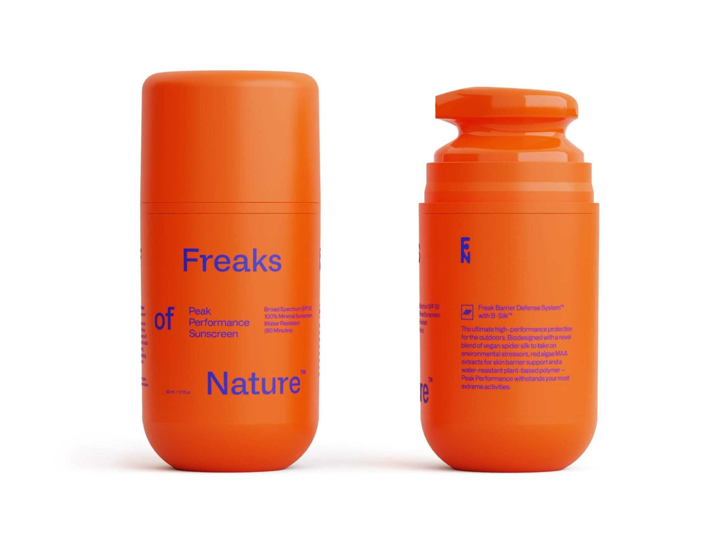 Freaks of Nature Peak Performance SPF 50 | 100% Mineral Sunscreen | Lightweight, Fast-Absorbing, 80-Min Water-Resistant | Plant-Based, Eco-Friendly, Reef-Safe, Cruelty-Free | All Skin Types| 1.7 oz - dailyvitalstore