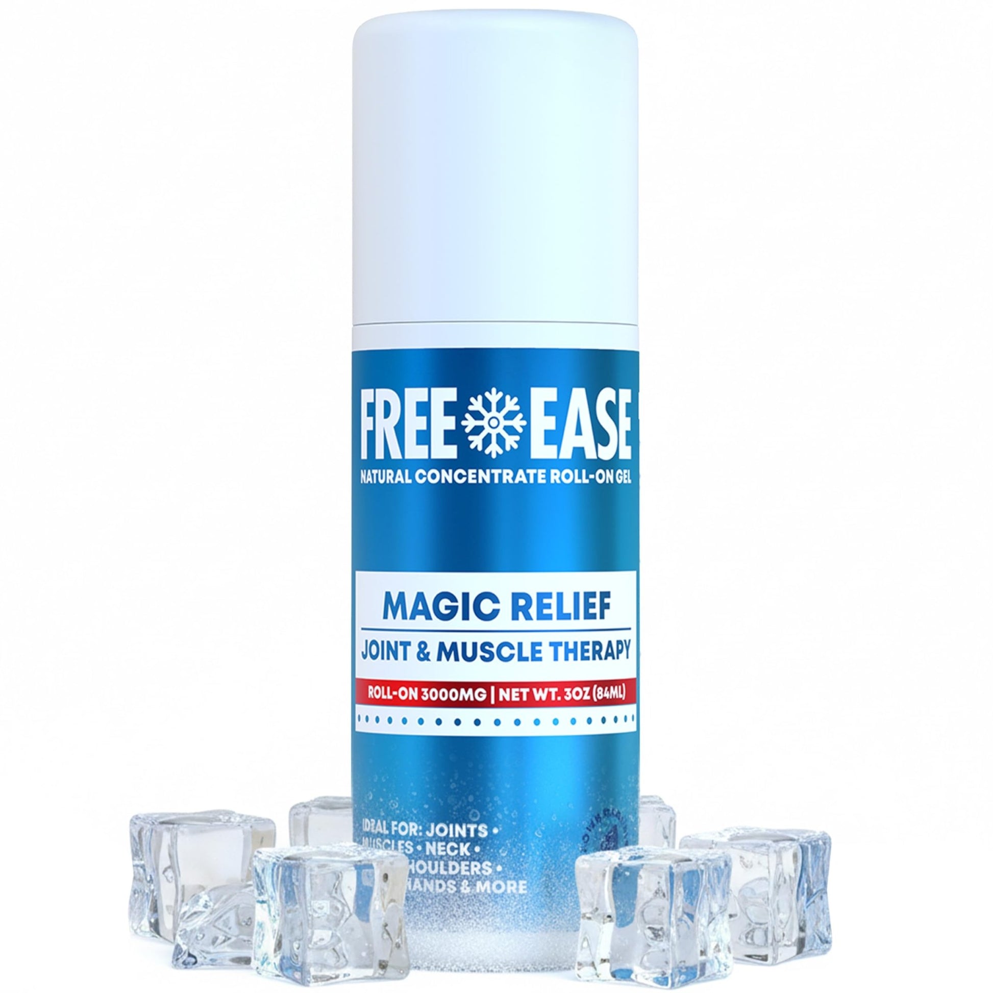 Free-Ease Magic Relief Roller – Nerve Joint and Muscle Pain Relief Roll On – Fast Cooling Therapy for Back, Neck, Shoulder, Knee Pain - Supports Joint Flexibility and Overall Mobility - Made in USA - dailyvitalstore
