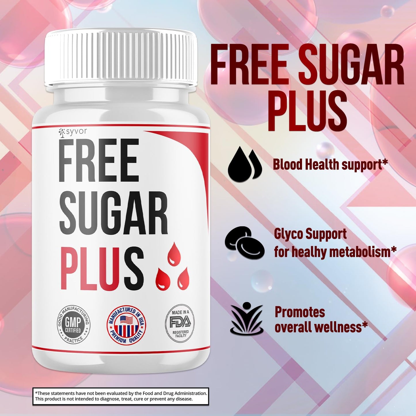 Free Sugar Plus Capsules, Official FreeSugar Plus Blood Health Support Pills With All Natural Ingredients, Free Sugar Plus Advanced Wellness Support with Premium Vitamins for Women & Men (60 Capsules) - dailyvitalstore