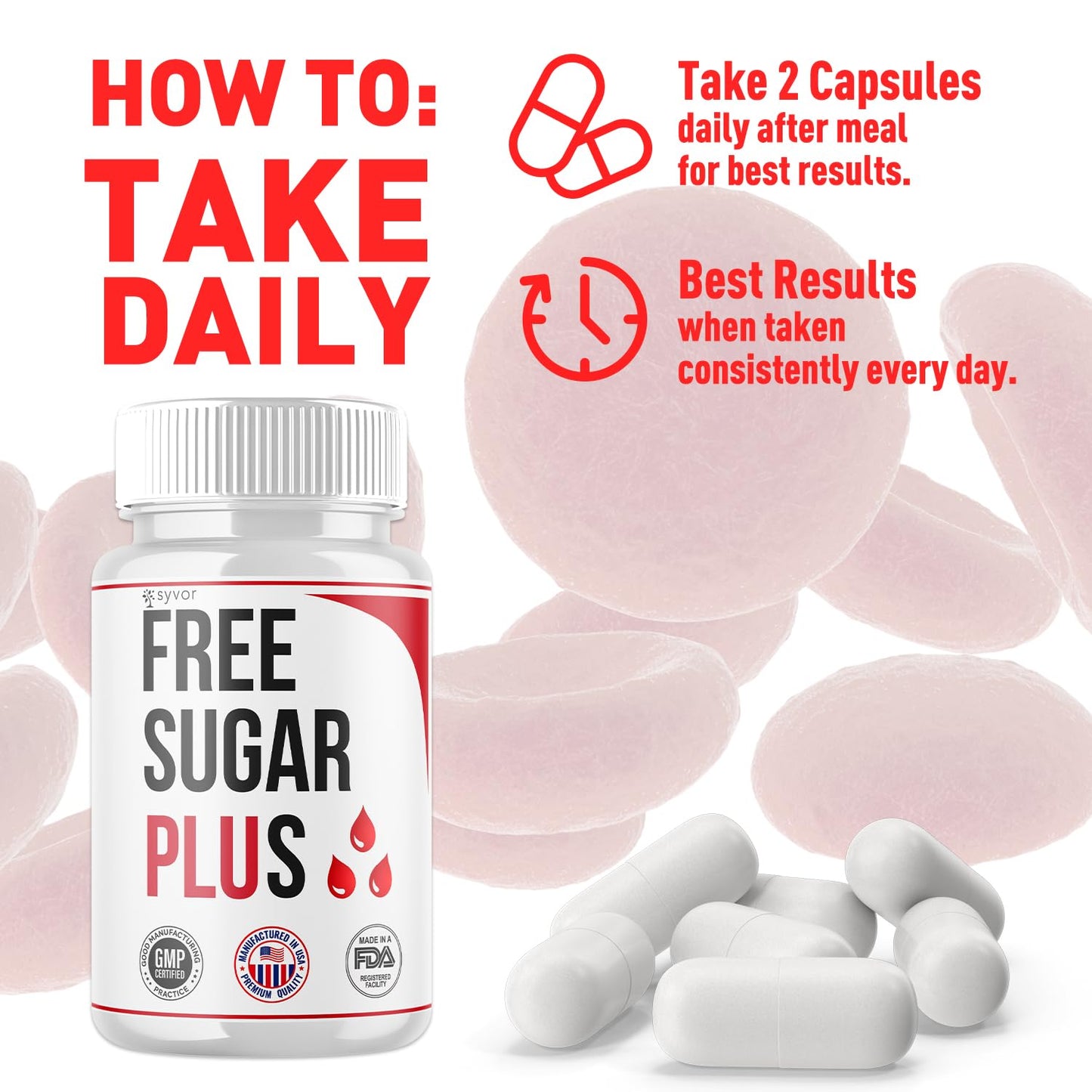 Free Sugar Plus Capsules, Official FreeSugar Plus Blood Health Support Pills With All Natural Ingredients, Free Sugar Plus Advanced Wellness Support with Premium Vitamins for Women & Men (60 Capsules) - dailyvitalstore
