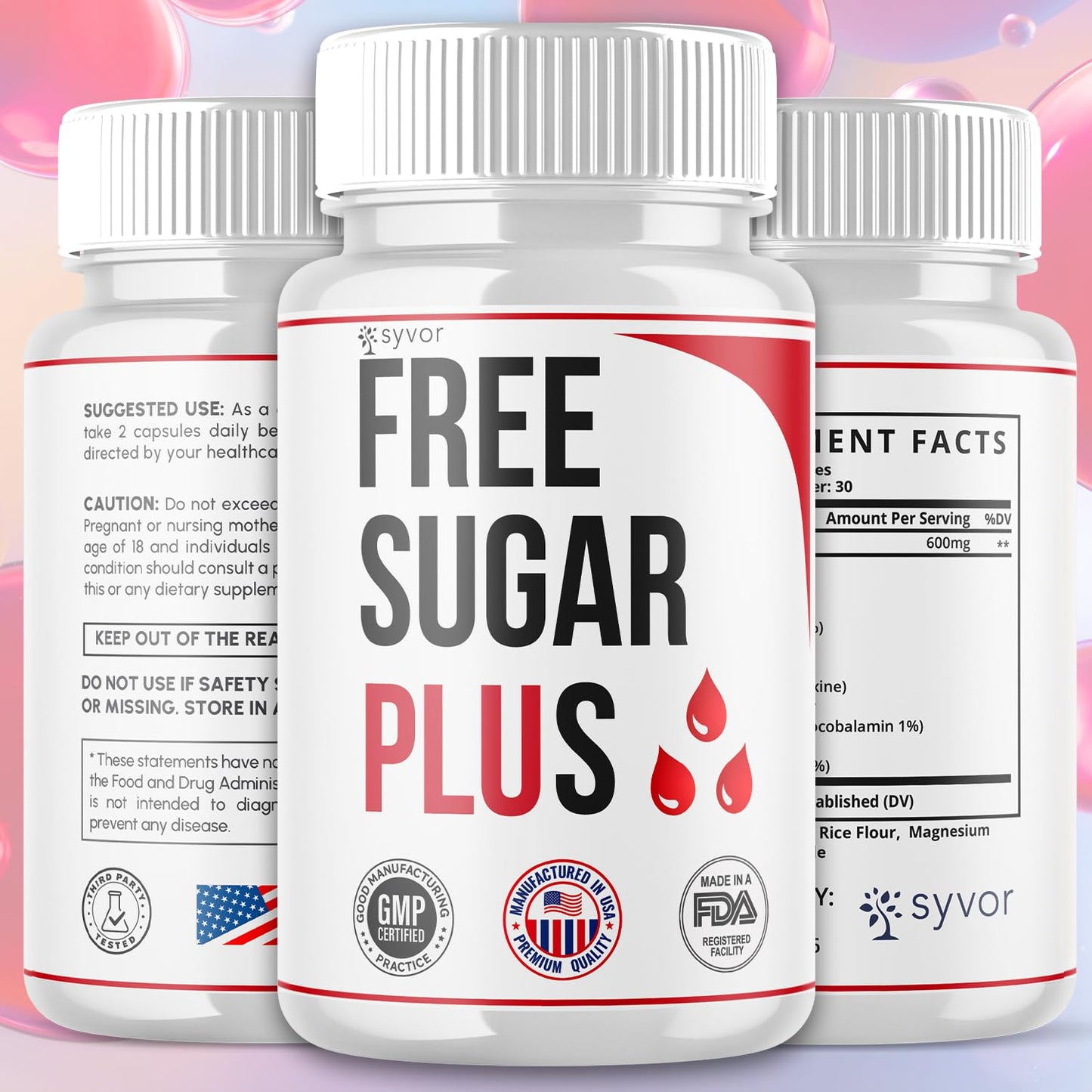 Free Sugar Plus Capsules, Official FreeSugar Plus Blood Health Support Pills With All Natural Ingredients, Free Sugar Plus Advanced Wellness Support with Premium Vitamins for Women & Men (60 Capsules) - dailyvitalstore