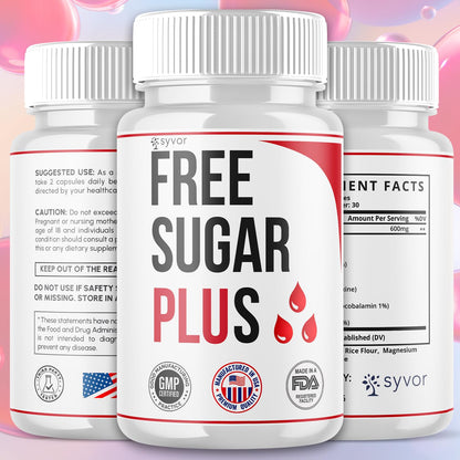 Free Sugar Plus Capsules, Official FreeSugar Plus Blood Health Support Pills With All Natural Ingredients, Free Sugar Plus Advanced Wellness Support with Premium Vitamins for Women & Men (60 Capsules) - dailyvitalstore