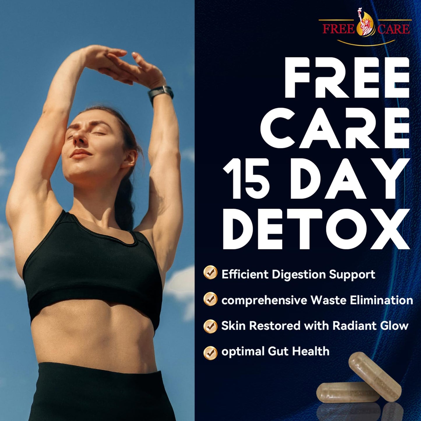 FreeCare Colon Cleanse 15+5Day Upgrade,Advanced Gut Cleanse Detox for Women & Men Fast Natural Laxative for Constipation Relief with Cascara Sagrada, Psyllium Husk - dailyvitalstore