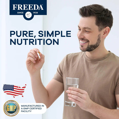 Freedavite Tiny Tablet - Moderate Multivitamin for Men and Women - Pure Vitamin A, C, D, E, B1, B2, B6, B12, Biotin, Calcium, Zinc, Iron, Magnesium - dailyvitalstore