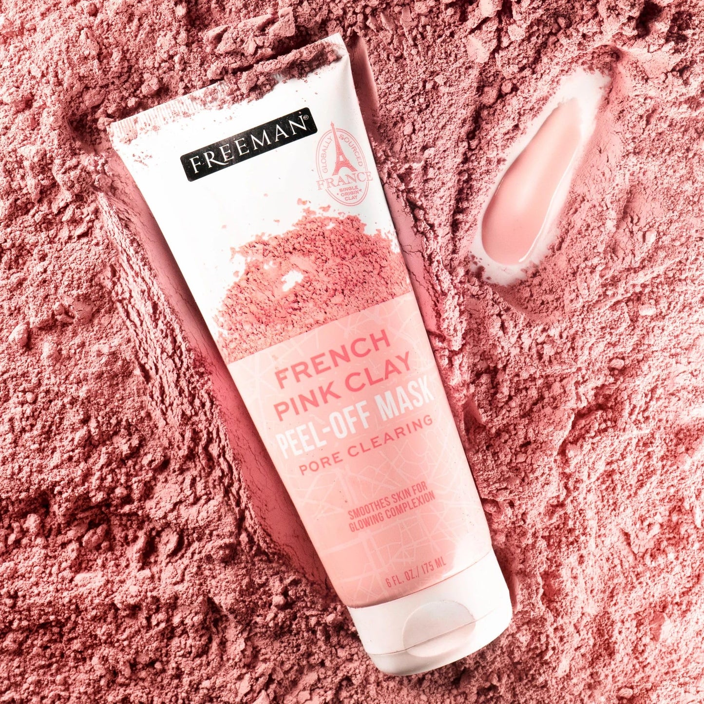 Freeman Exotic Blends French Pink Clay Peel-Off Face Mask, Pore Clearing Facial Mask, Detoxifies & Removes Impurities, Clean Skincare, For Normal & Combination Skin, - dailyvitalstore