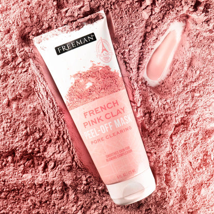 Freeman Exotic Blends French Pink Clay Peel-Off Face Mask, Pore Clearing Facial Mask, Detoxifies & Removes Impurities, Clean Skincare, For Normal & Combination Skin, - dailyvitalstore