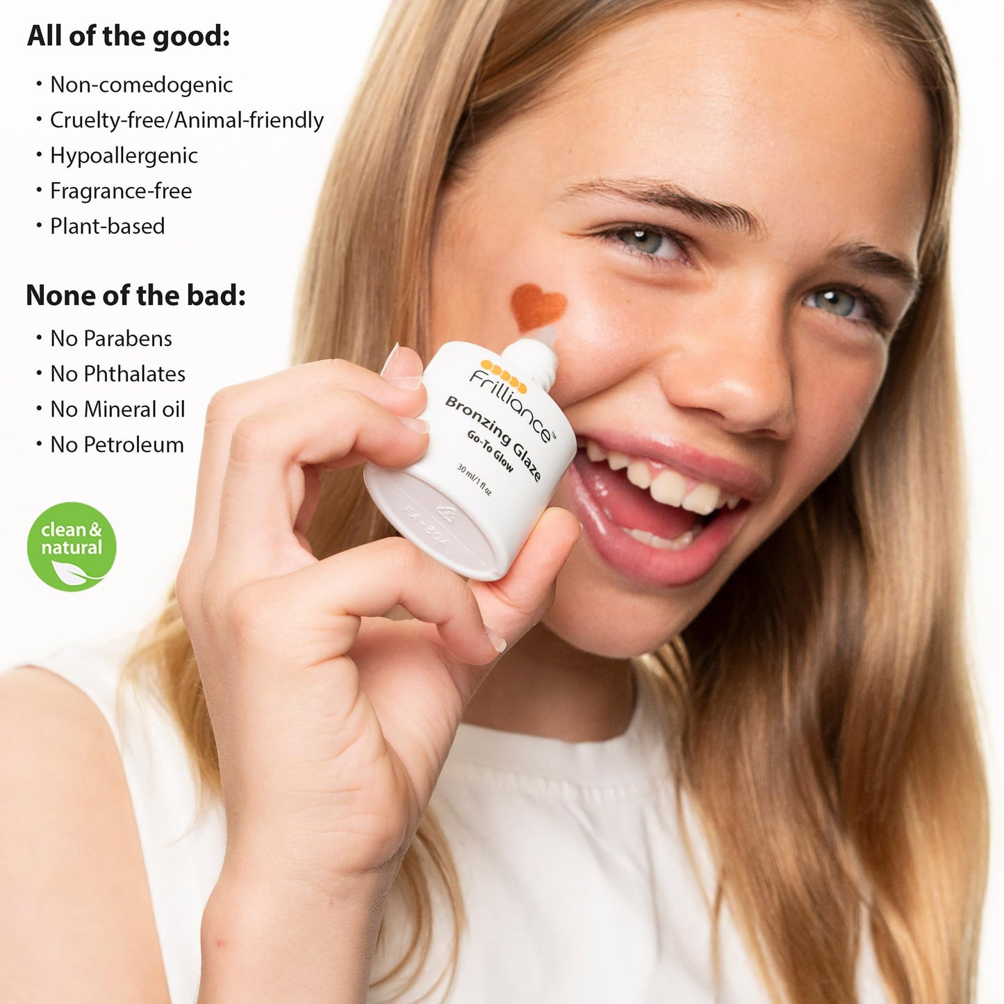 Frilliance Hydrating Go-To Glow, Bronzing Glaze Drops, Cruelty-Free Hypoallergenic for Teens of All Skin Types, 30 ml / 1 fl oz - dailyvitalstore