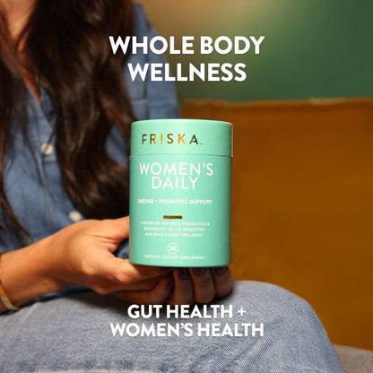 FRISKA Women’s Daily Digestive Enzyme and Probiotics Supplement, Advanced Natural Support for Female Digestive Health, Fights Bloating, Eases Digestion - dailyvitalstore
