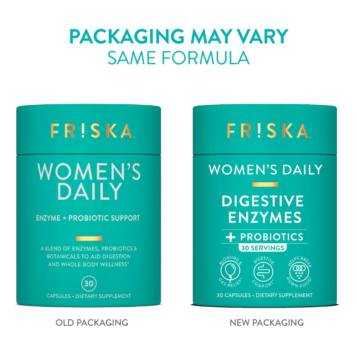 FRISKA Women’s Daily Digestive Enzyme and Probiotics Supplement, Advanced Natural Support for Female Digestive Health, Fights Bloating, Eases Digestion - dailyvitalstore
