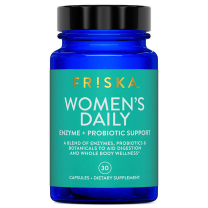 FRISKA Women’s Daily Digestive Enzyme and Probiotics Supplement, Advanced Natural Support for Female Digestive Health, Fights Bloating, Eases Digestion - dailyvitalstore