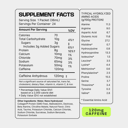 Frog Fuel Power Energized Complete Protein Shot, 15g, Nano Hydrolyzed & Grass Fed, 80mg Caffeine, Gluten Free, Fat & Sugar Free, 22 Amino Acids, - dailyvitalstore