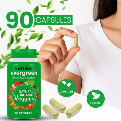 Fruit and Veggies Supplement – 100% Natural Super Greens Blend with Fruits & Vegetables | Veggie Capsules for Adults & Kids | Daily Nutrient Support Packed with Natural Vitamins & Minerals - dailyvitalstore