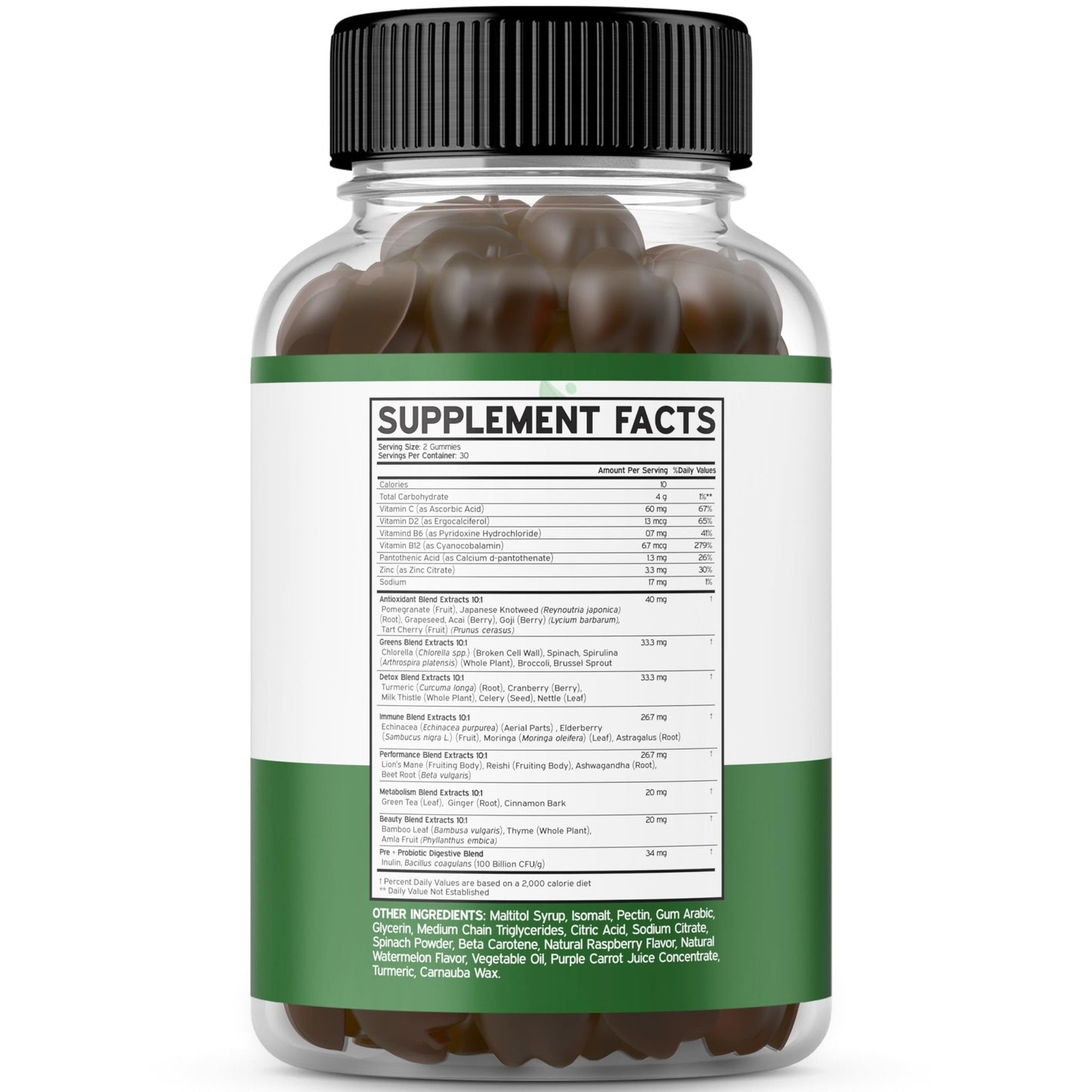 Fruit and Veggies Supplement (120 Gummies) - Premium Sugar-Free Superfood Super Green & Fruit Gummies for Adults - Immunity Support for Men & Women - Non GMO, Vegan Safe & Made in USA - dailyvitalstore