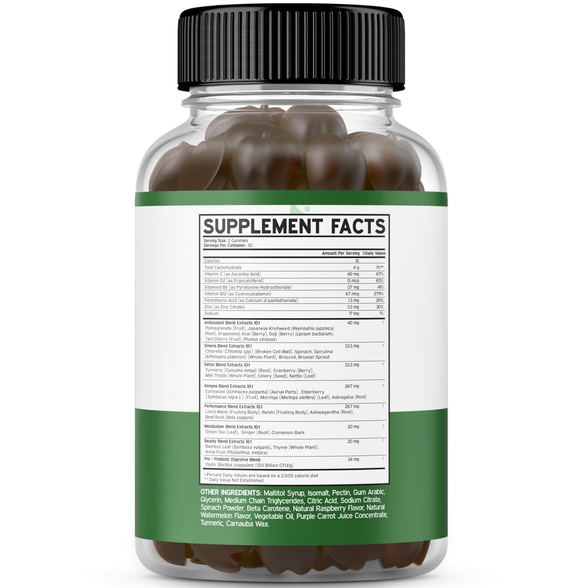 Fruit and Veggies Supplement (120 Gummies) - Premium Sugar-Free Superfood Super Green & Fruit Gummies for Adults - Immunity Support for Men & Women - Non GMO, Vegan Safe & Made in USA - dailyvitalstore