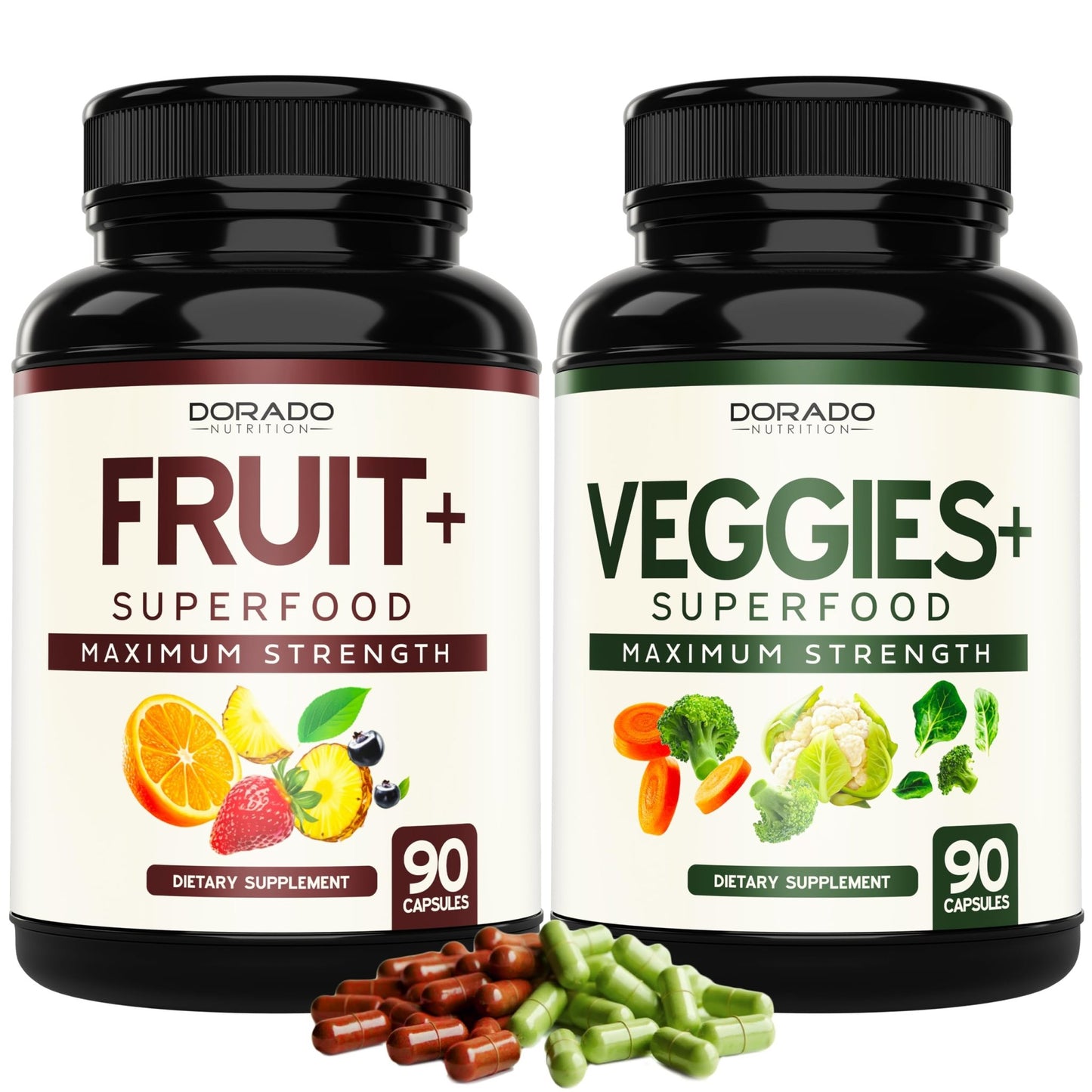Fruit and Veggies Supplement (180 Capsules) Superfood Fruits and Vegetables Supplements for Adults - Premium Super Food for Energy and Immune Support - Veggies Capsules - Non-GMO & Vegan - USA Made - dailyvitalstore